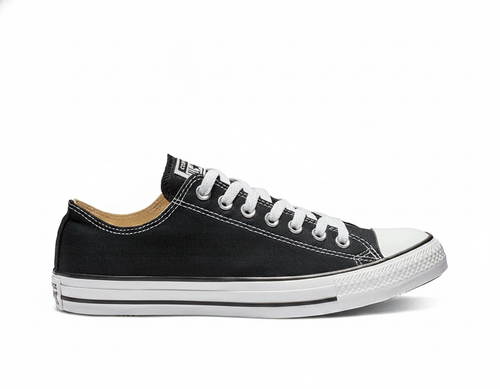 Zapatilla de lona clásica de caña baja para hombre, negra