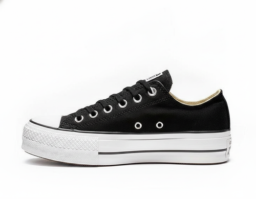 Zapatilla de Lona Casual Plataforma para Mujer - Negro