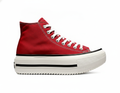 Zapatillas de Lona con Plataforma Altas Mujer Rojo